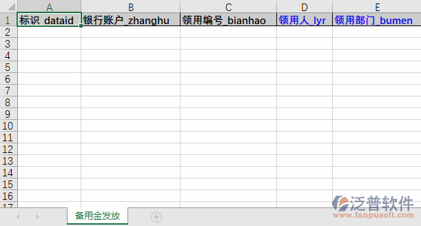 備用金發(fā)放導入表格