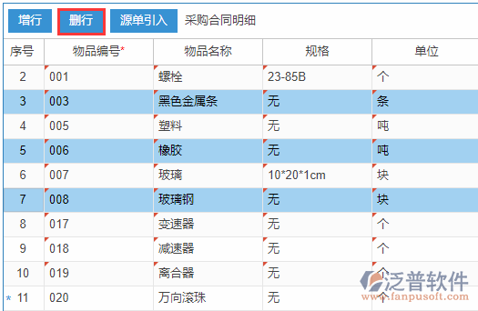 采購合同明細(xì)增行