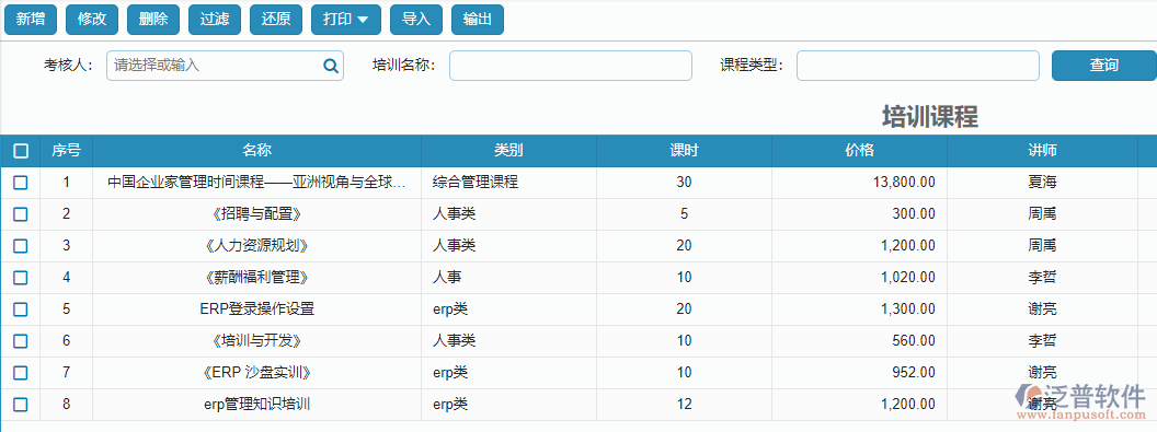 培訓(xùn)課程