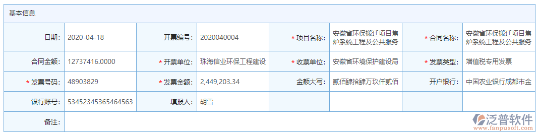 開票登記基本信息