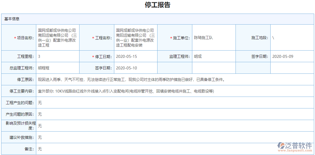 停工報告單據(jù)