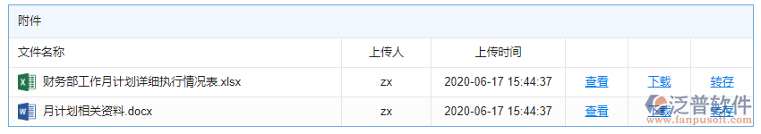 月計劃附件