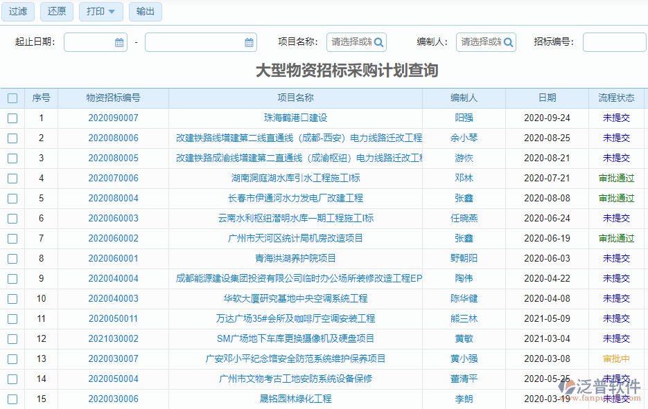 大型物資招標(biāo)采購計劃查詢