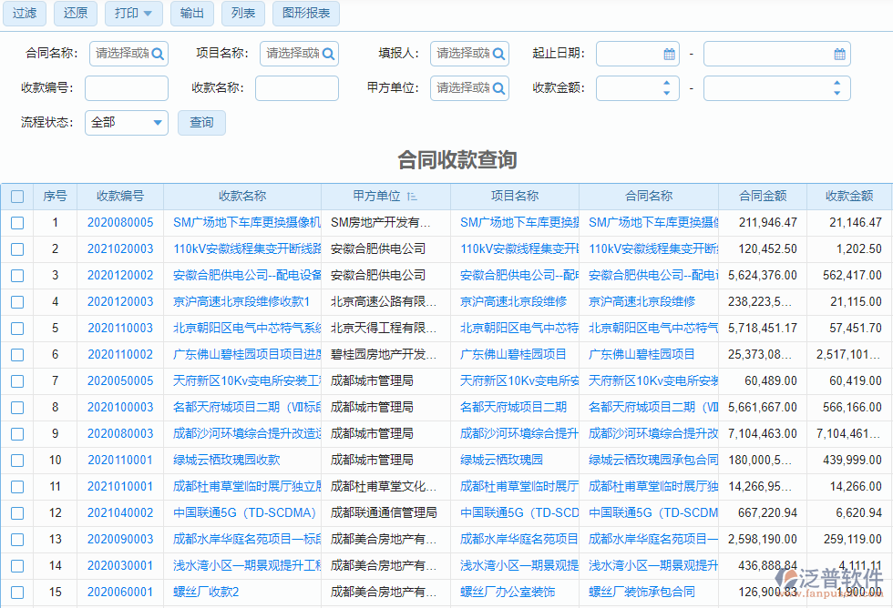 合同收款查詢