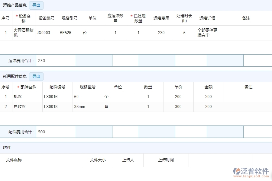 泛普軟件-設(shè)備安裝工程企業(yè)管理系統(tǒng)中的售后派工單的亮點