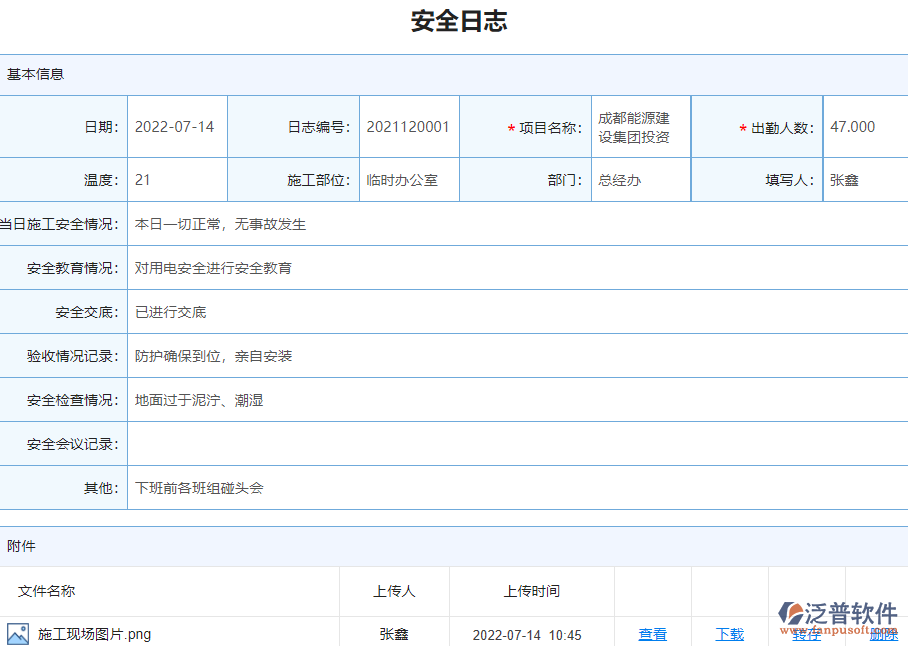 泛普軟件電力工程施工現(xiàn)場安全檢查記錄匯總管理軟件的競爭優(yōu)勢