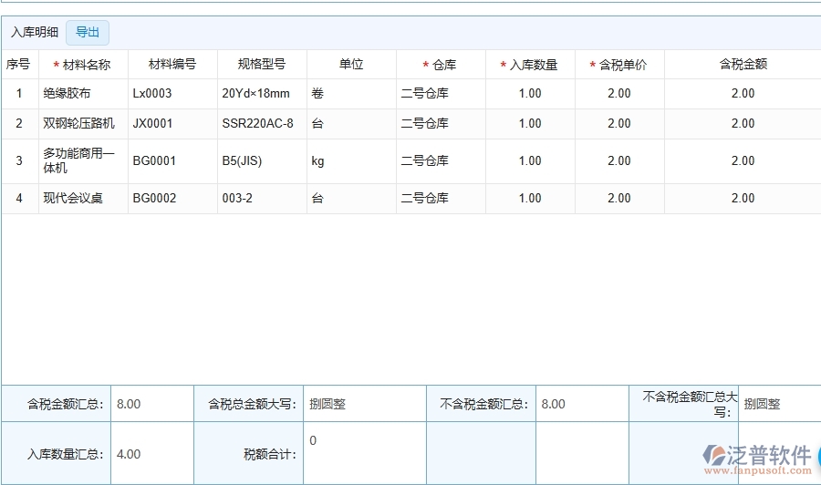 設(shè)備安裝工程項目管理系統(tǒng)在材料入庫中的核心功能