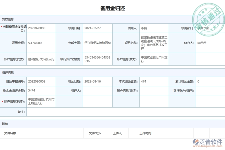 設備安裝項目部備用金明細匯總管理時的注意事項