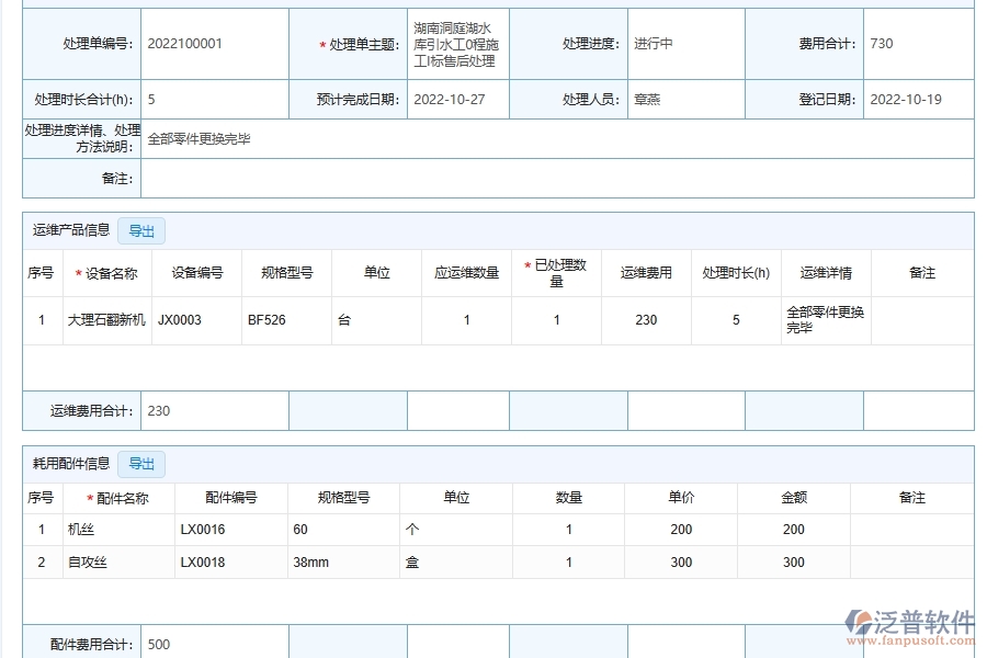 泛普軟件電力電氣行業(yè)售后服務系統(tǒng)的功能