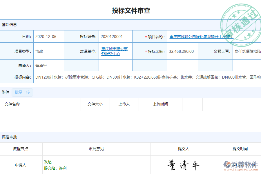 泛普軟件-市政工程企業(yè)管理系統(tǒng)中投標(biāo)文件審查的價(jià)值