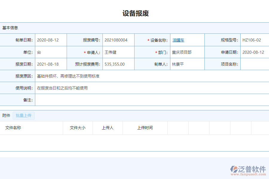 泛普軟件-市政工程企業(yè)項(xiàng)目管理系統(tǒng)中設(shè)備報(bào)廢查詢(xún)管理的價(jià)值