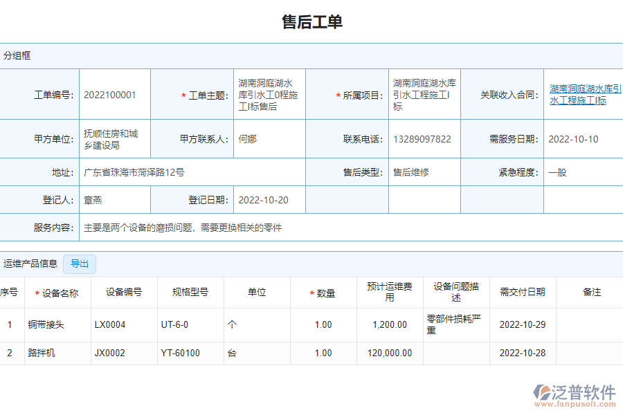 泛普軟件-市政企業(yè)管理系統(tǒng)如何有效提高企業(yè)中的售后運(yùn)維管理