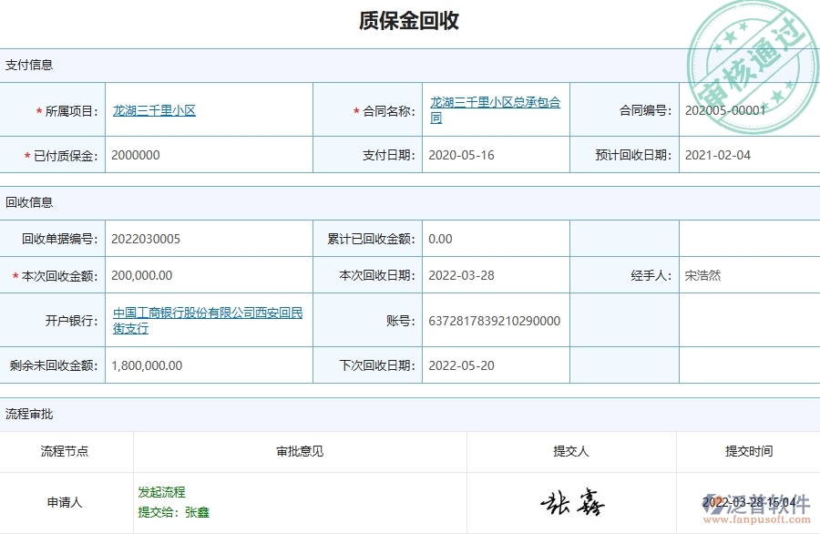 四、泛普軟件-弱電工程系統(tǒng)在質(zhì)保金回收管理中的應(yīng)用場景