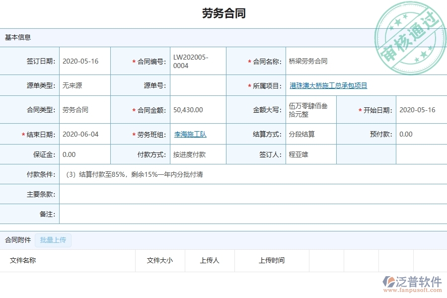 三、泛普軟件-園林工程企業(yè)在勞務合同明細報表中需要注意哪些問題