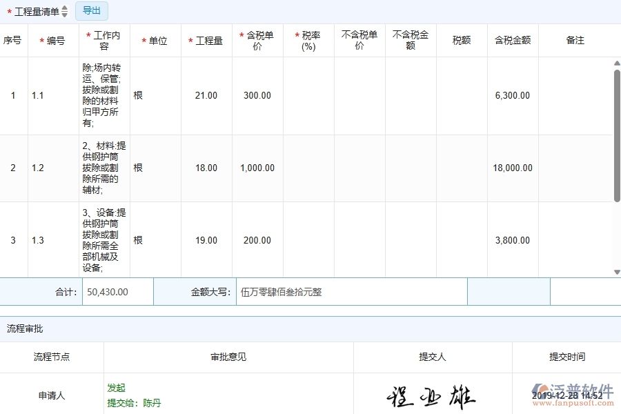 四、泛普軟件-園林工程企業(yè)勞務合同明細報表的框架設計思路