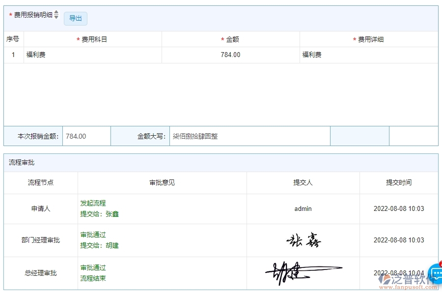 四、泛普軟件-幕墻工程管理系統(tǒng)中費用報銷列表管理的應用場景