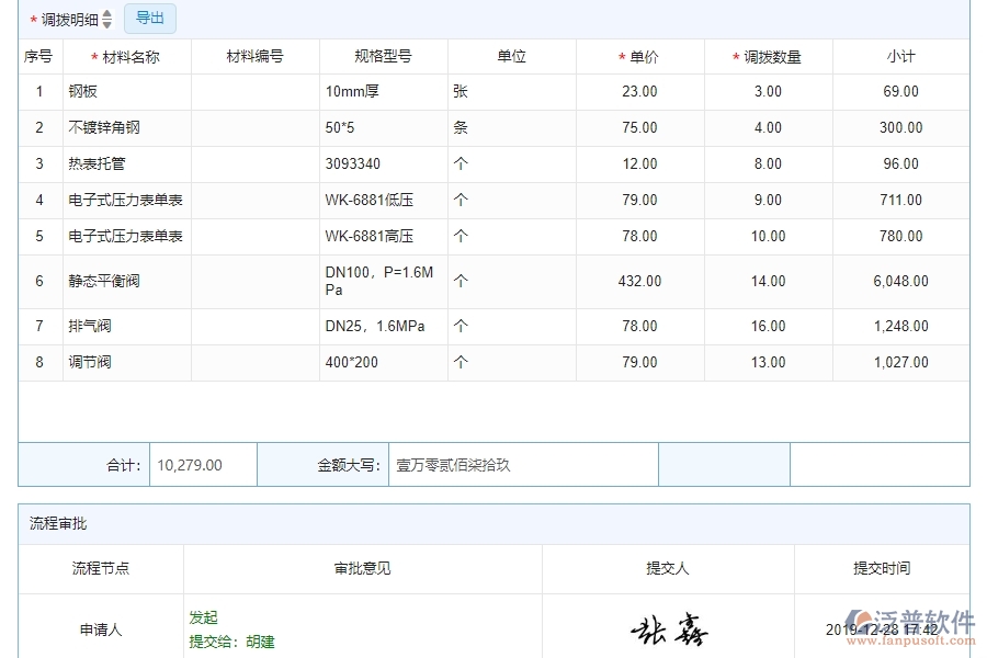 三、泛普軟件-幕墻工程企業(yè)管理系統(tǒng)中材料調(diào)撥管理的核心功能