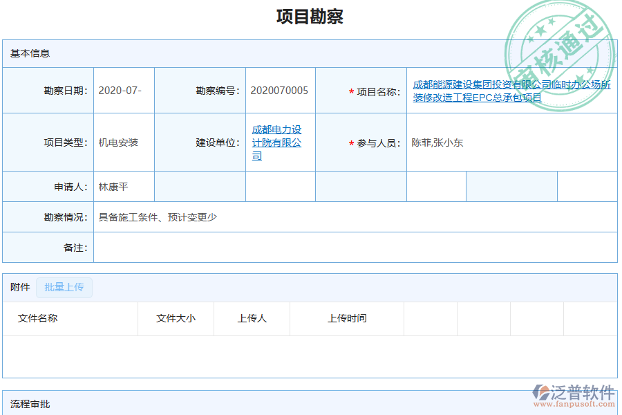 泛普軟件-機電工程企業(yè)管理系統(tǒng)如何有效提升企業(yè)中的項目勘察管理