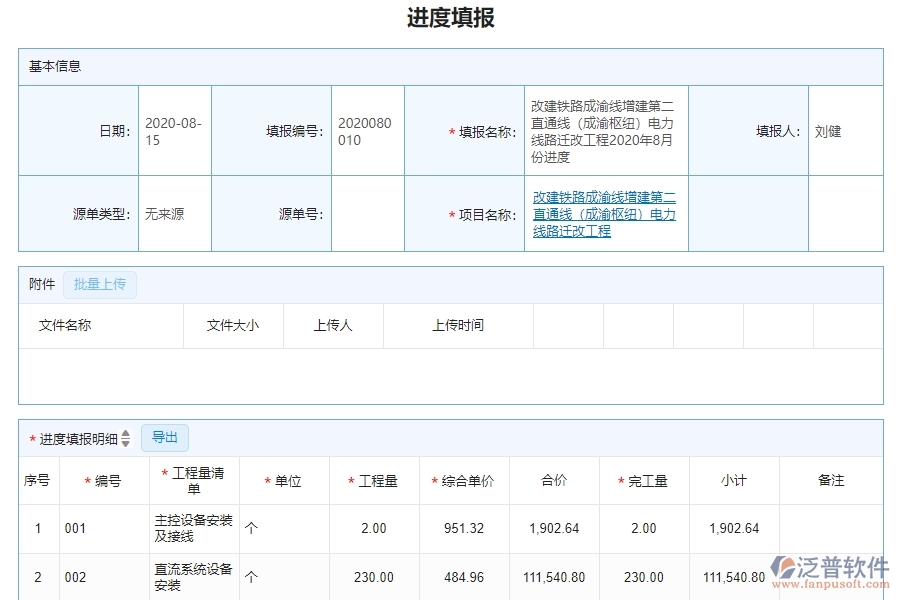 三、泛普軟件-機電工程企業(yè)管理系統(tǒng)中進度填報的核心功能