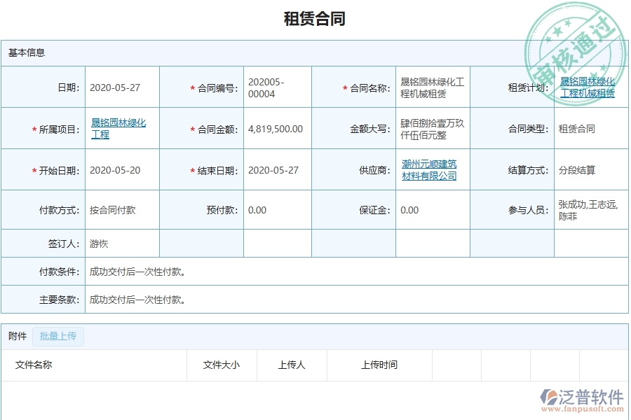 四、泛普軟件-幕墻工程管理系統(tǒng)在租賃合同中的解決方案