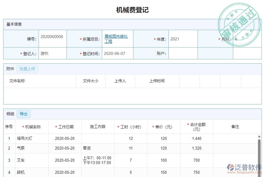 三、園林工程企業(yè)系統(tǒng)中使用泛普軟件機(jī)械費(fèi)管理的優(yōu)點(diǎn)