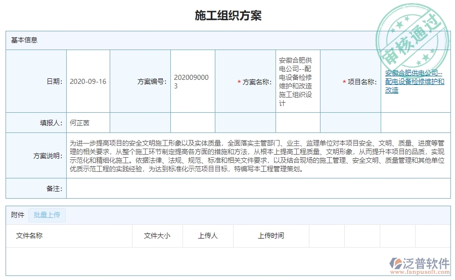 三、泛普軟件-機電工程企業(yè)管理系統(tǒng)的施工組織方案的管控點