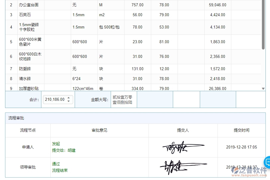 　四、泛普軟件-幕墻工程管理系統中庫存期初管理的應用場景