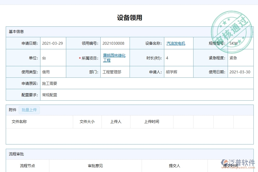 泛普軟件-機(jī)電工程企業(yè)管理系統(tǒng)對于設(shè)備領(lǐng)用列表的管理作用體現(xiàn)在哪些方面