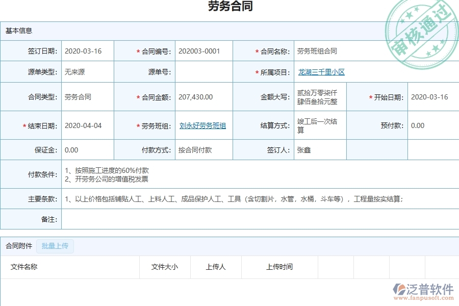 泛普軟件-市政工程管理系統(tǒng)中勞動(dòng)合同明細(xì)報(bào)表的注意事項(xiàng)