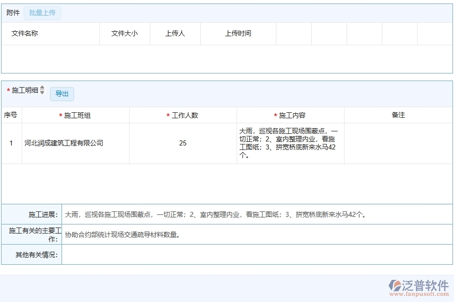 泛普軟件-幕墻工程企業(yè)管理系統(tǒng)中施工日志的管控點及作用