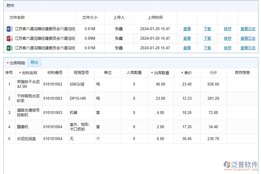 泛普軟件-路橋工程企業(yè)管理系統(tǒng)中材料出庫的管控點及作用