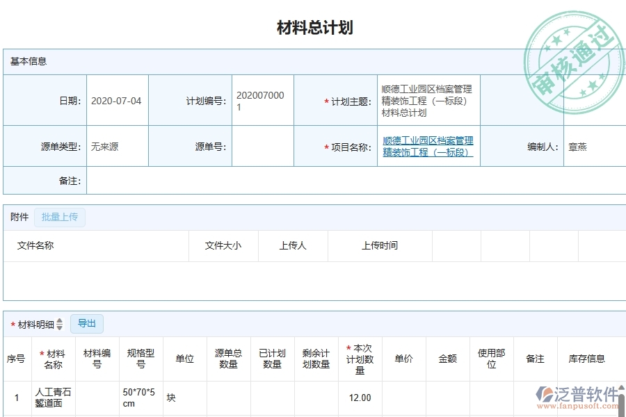 泛普軟件-幕墻工程企業(yè)管理系統(tǒng)中材料總計劃列表的優(yōu)點與缺點