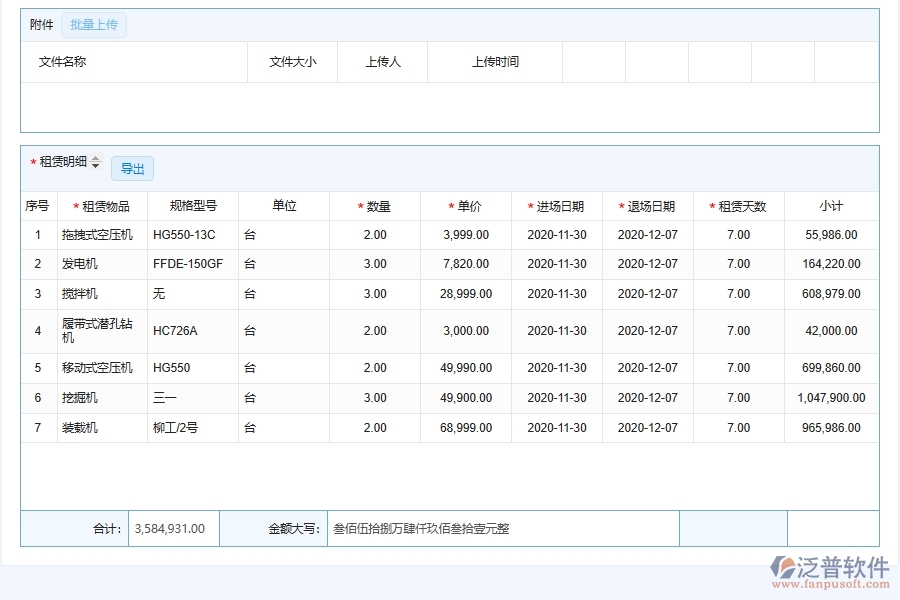 泛普軟件-市政工程企業(yè)管理系統(tǒng)中機械設備租賃與結(jié)算管理的核心功能