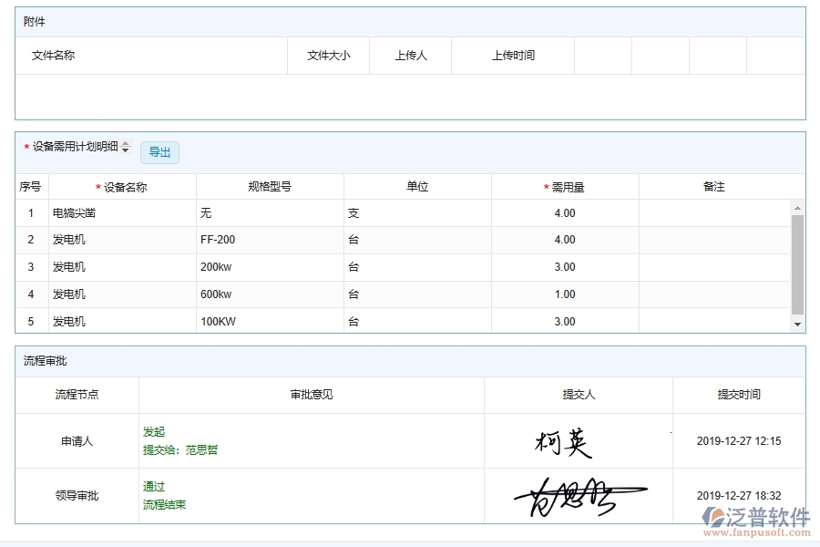 泛普軟件-機電工程企業(yè)管理系統(tǒng)中設備管理的核心功能