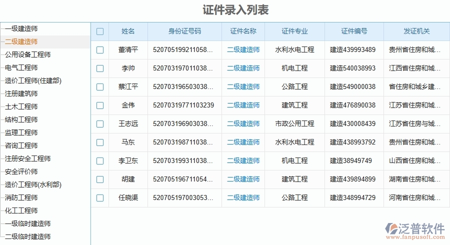 二、泛普軟件-幕墻工程企業(yè)使用了系統(tǒng)之后，給人員證件帶來了哪些好處