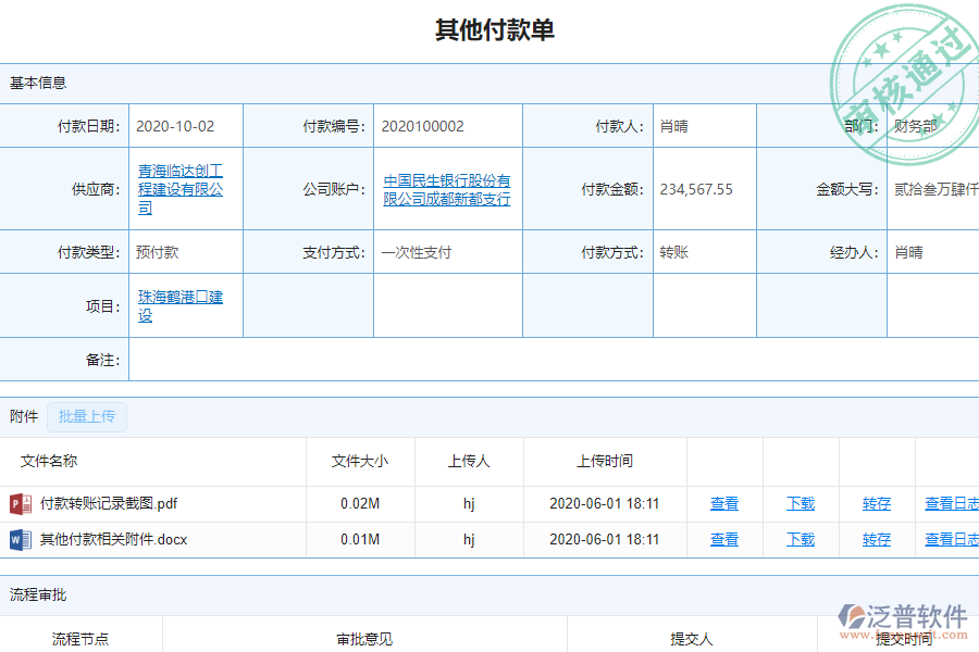 泛普軟件-市政工程企業(yè)管理系統(tǒng)如何有效提高企業(yè)中其他付款管理