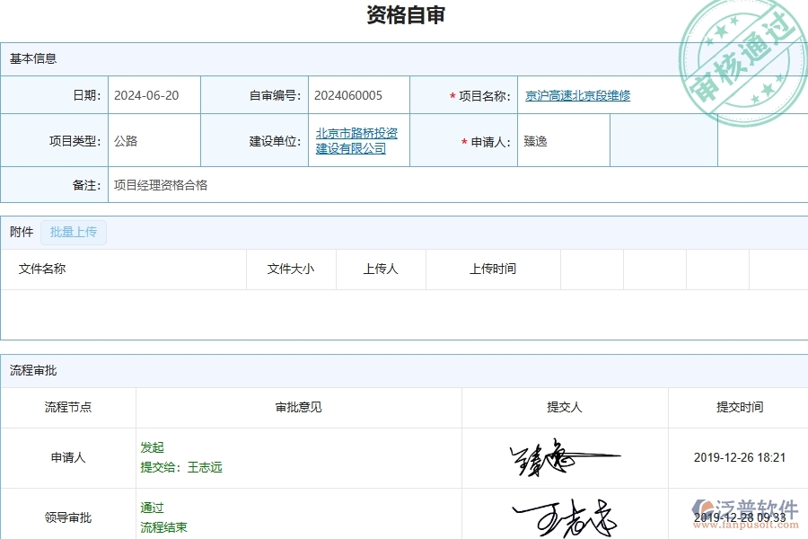 泛普軟件-公路工程企業(yè)管理系統(tǒng)中的備用金及借款管理列表主要內(nèi)容