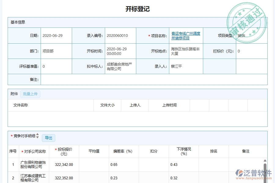 泛普軟件-幕墻工程企業(yè)管理系統(tǒng)中競爭對手分析管理的核心功能