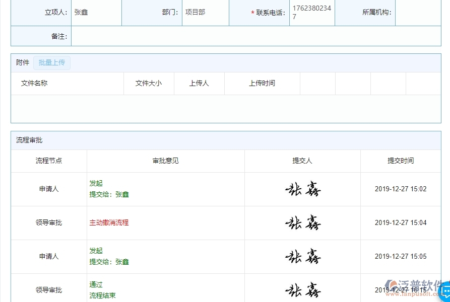 四、泛普軟件-園林工程管理系統(tǒng)在立項項目列表中的解決方案