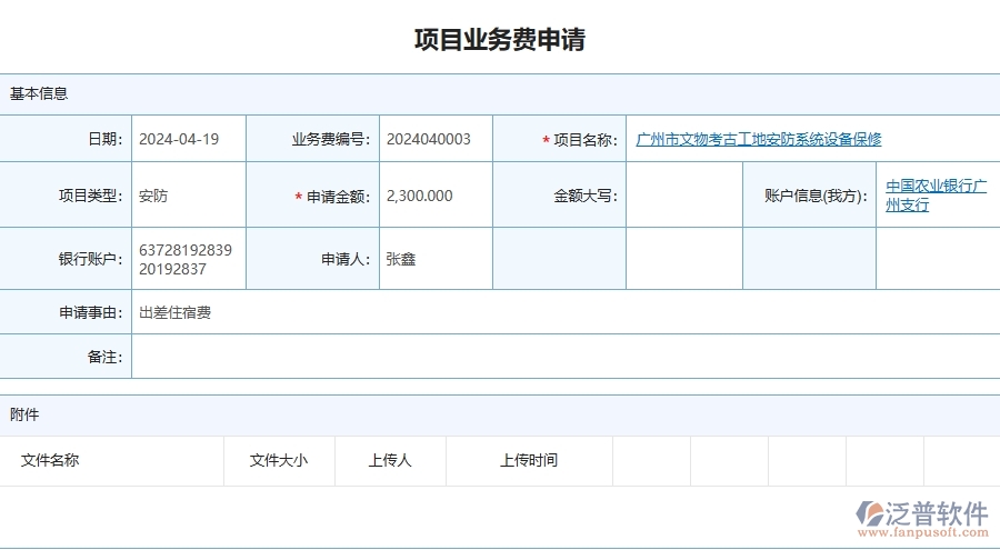 四、泛普軟件-安防工程管理系統(tǒng)在項(xiàng)目業(yè)務(wù)費(fèi)申請(qǐng)中的應(yīng)用場(chǎng)景