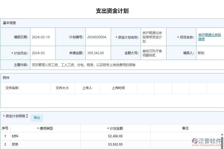 四、泛普軟件-公路工程管理系統(tǒng)在資金計(jì)劃中的應(yīng)用場景