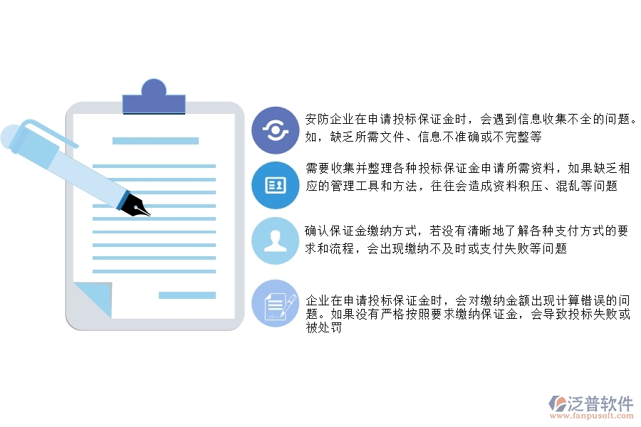 一、沒有使用系統(tǒng)之前，安防工程企業(yè)在投標保證金申請列表的時會遇到哪些問題