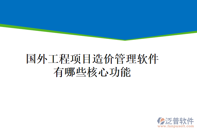 國(guó)外工程項(xiàng)目造價(jià)管理軟件有哪些核心功能