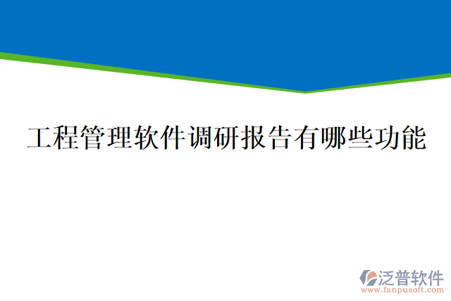 工程管理軟件調研報告有哪些功能