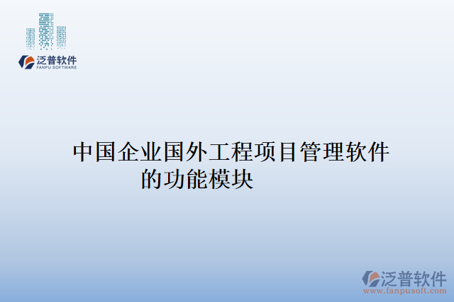 中國(guó)企業(yè)國(guó)外工程項(xiàng)目管理軟件的功能模塊