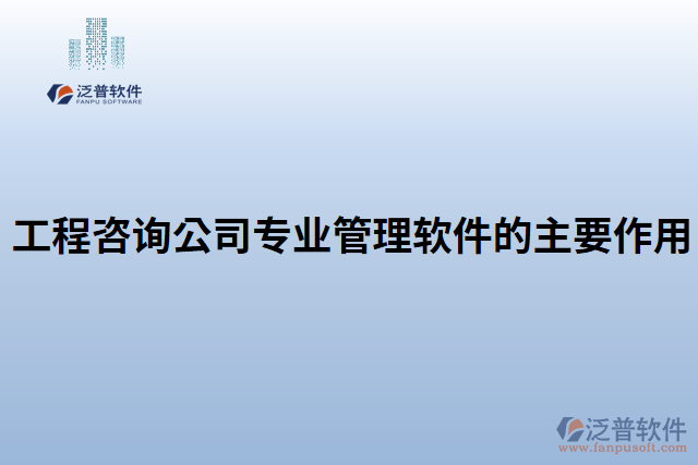 工程咨詢公司專業(yè)管理軟件的主要作用