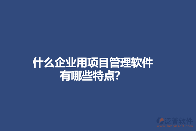 什么企業(yè)用項(xiàng)目管理軟件？有哪些特點(diǎn)？