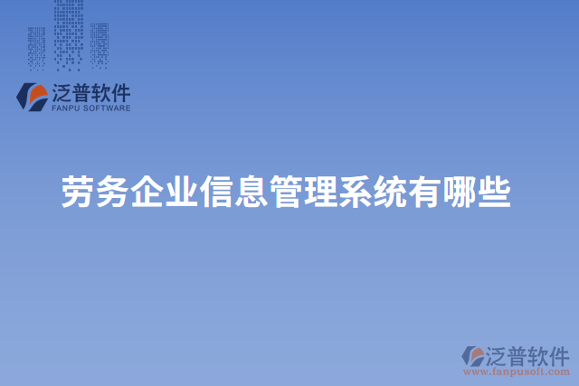 勞務(wù)企業(yè)信息管理系統(tǒng)有哪些