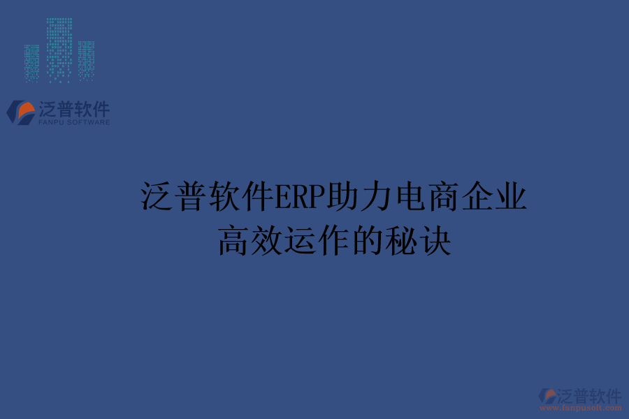 泛普軟件ERP助力電商企業(yè)高效運(yùn)作的秘訣