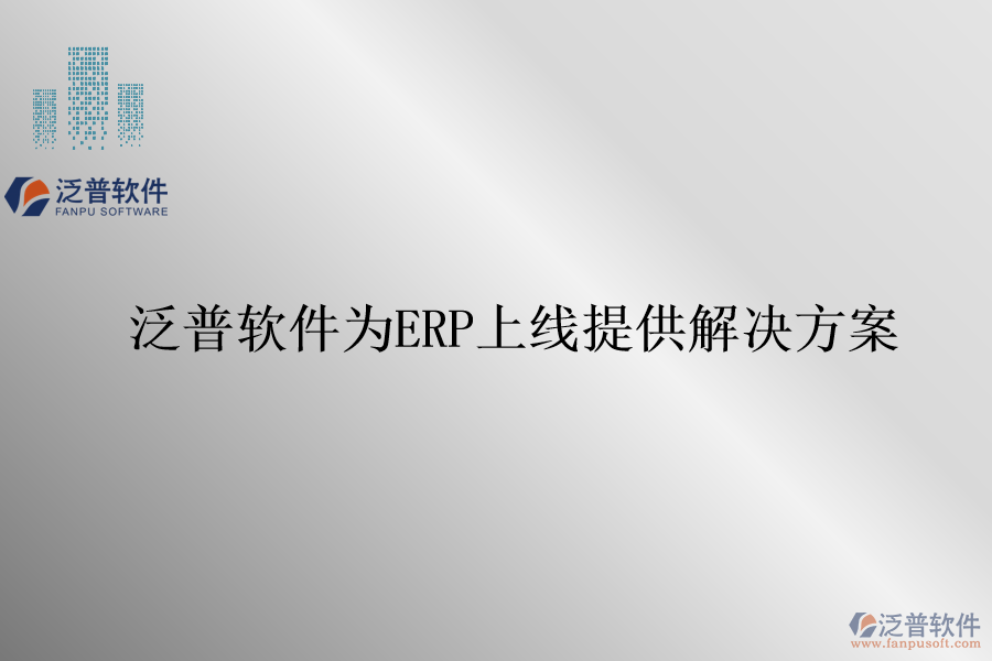 泛普軟件為ERP上線提供解決方案